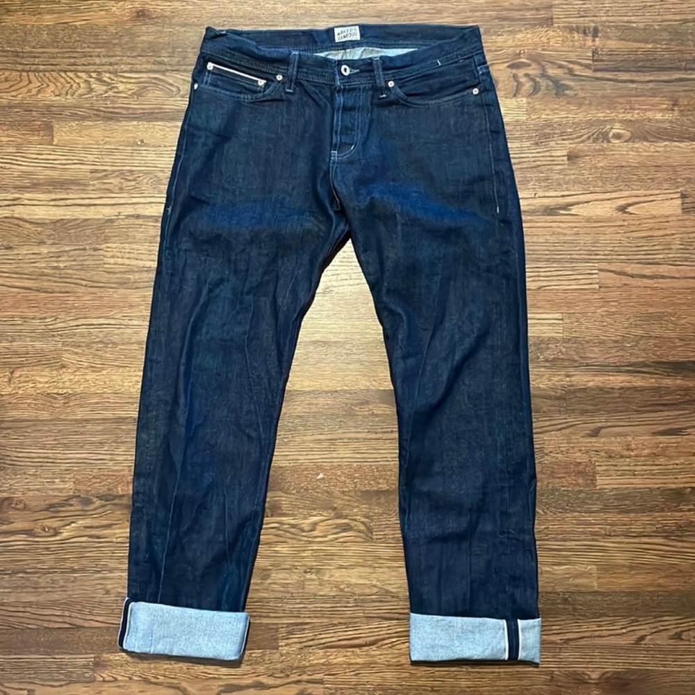 Naked and famous selvedge jeans “weird guy” fit
